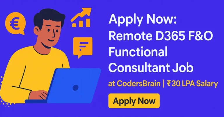 Remote D365 F&O Functional Consultant Job at Codersbrain