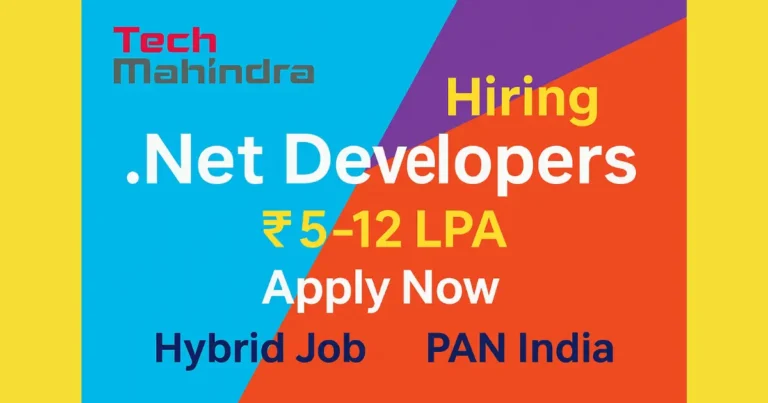 Tech Mahindra .Net Developer Job 2025